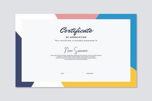Modern certificate template memphis style. Use for print, certificate, diploma, graduation vector