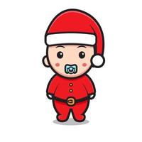 cute baby character wear santa claus costume vector
