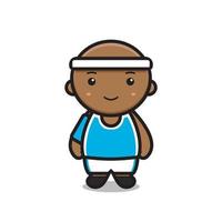 cute boy wearing basketball costume vector