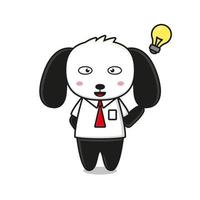 Cute dog mascot character business theme vector