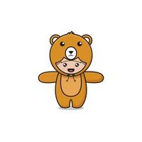 Cute bear mascot character illustration vector