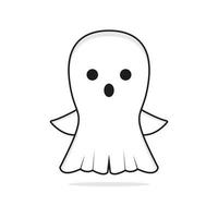 lindo personaje de mascota fantasma tema de halloween vector