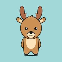 cute deer mascot character christmas theme vector