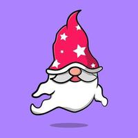 cute ghost wear santa hat mascot vector