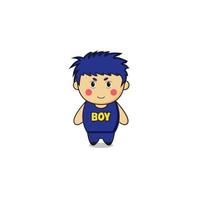 Cute Boy Mascot Character Illustration vector