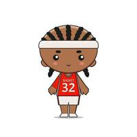 Cute Basketball Player Mascot Illustration vector