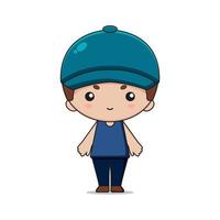 Cute Boy Mascot Character Illustration vector