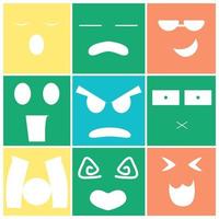 lindo conjunto de emoticonos vector