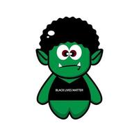 Cute Orc Character with Black Lives Matter Shirt vector