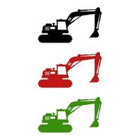 Excavator On White Background vector