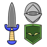 Cute Knight Sword Set vector