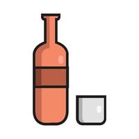 Wine Bottle On White Background vector