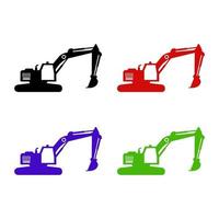 Excavator On White Background vector