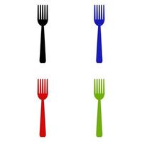 Fork Set On White Background vector