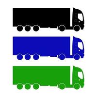 Set Of Trucks On White Background vector