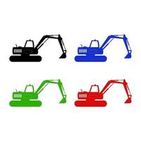 Excavator On White Background vector