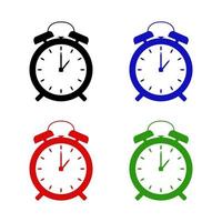 Conjunto de reloj despertador sobre fondo blanco. vector