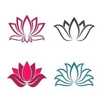 conjunto de imágenes de logo de loto de belleza vector