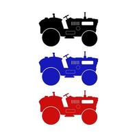 conjunto de tractor sobre fondo blanco vector