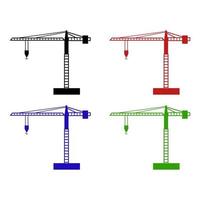 grua sobre fondo blanco vector