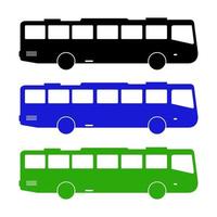 Set Of City Bus On White Background vector