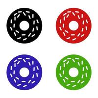 Donut Set On White Background vector