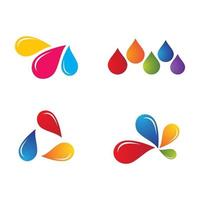 Paint drop logo images illustration set vector