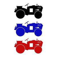 Set Of Tractor On White Background vector