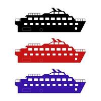 Ship Set On White Background vector