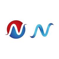 Letter n logo images set vector