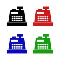 Cash Register Set On White Background vector