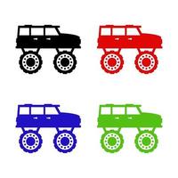 Monster Truck Set On White Background vector