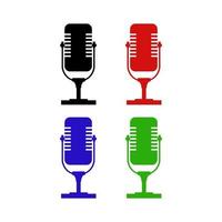 Microphone Set On White Background vector