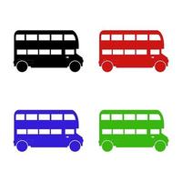 Set Of English Bus On White Background vector