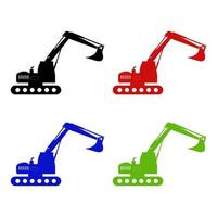 Set Of Excavator On White Background vector