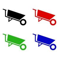 Set Of Wheelbarrow On White Background vector