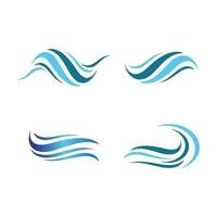 Water wave logo images set vector