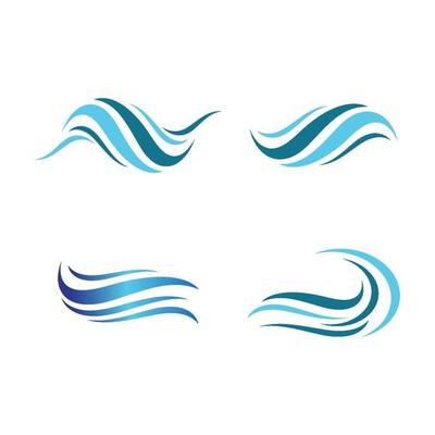 Water wave logo images set