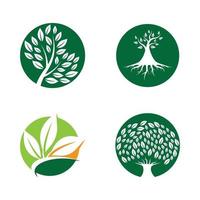 conjunto de diseño de imágenes de logotipo de árbol vector