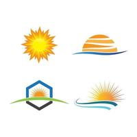 conjunto de imágenes del logotipo de la puesta del sol vector