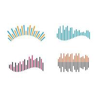 Sound wave images set vector