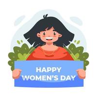 Flat illustration of Beautiful and cute girl in the celebration for international women's day vector