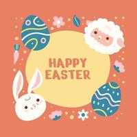 Flat Happy Easter day Background vector