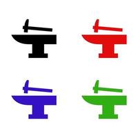 Set Of Anvil On White Background vector