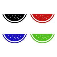 Set Of Watermelon On White Background vector