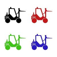 Forklift Set On White Background vector