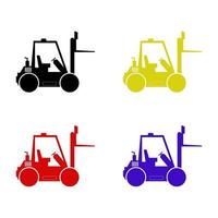 Forklift Set On White Background vector