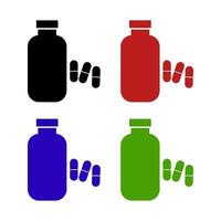 Set Of Medical Bottle On White Background vector