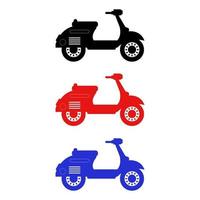 Conjunto de scooters sobre fondo blanco. vector