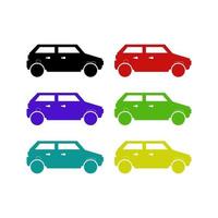 Set Of Car On White Background vector